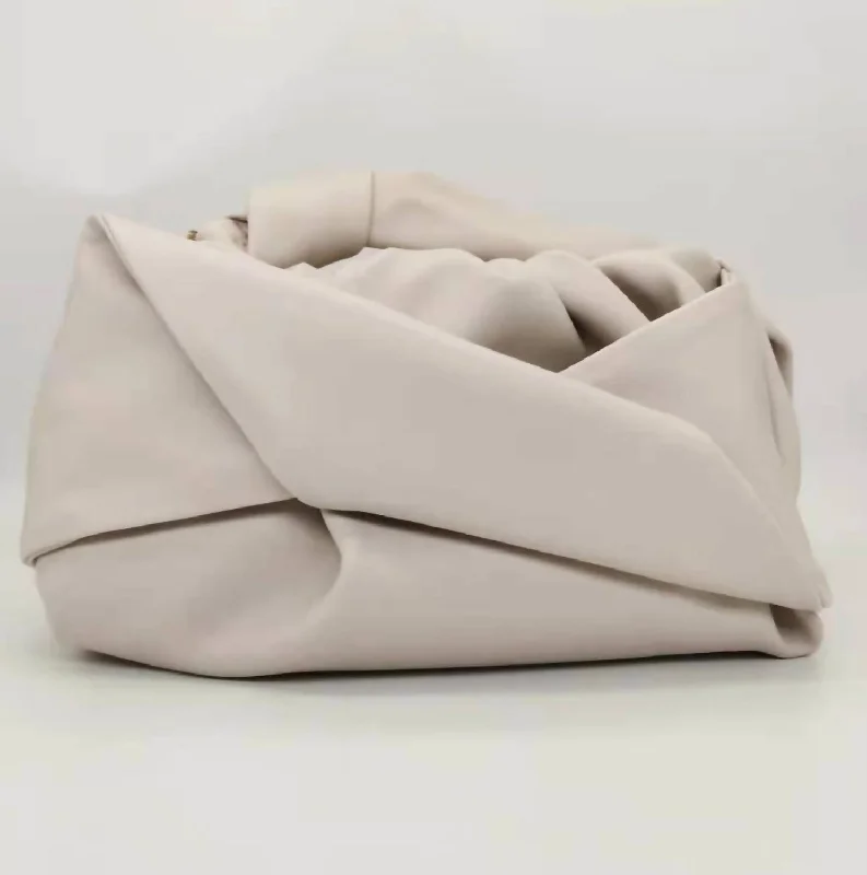 Women's Knotted Handle Clutch Bag In Oatmeal