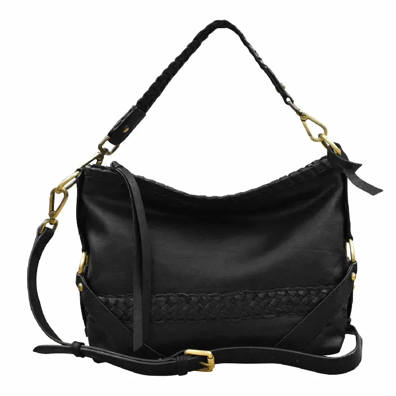 Women's Lux Small Hobo Crossbody Bag In Black