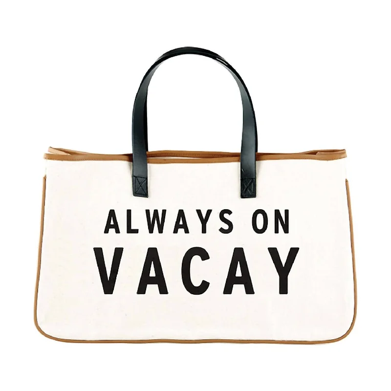 Women's Savannah Canvas Tote Bag In Always On Vacay