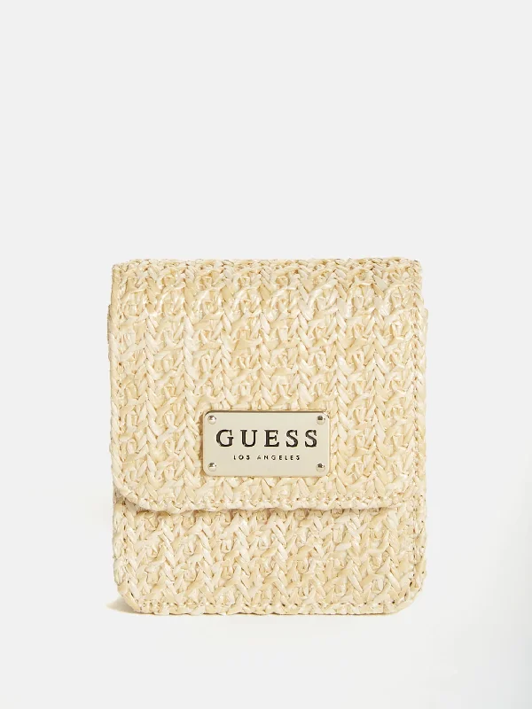 Woven Straw Mini Pouch Crossbody